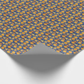 Papier Cadeau Patters bleus et orange Seashell (Coin)