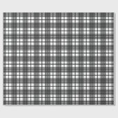 Papier Cadeau Patters de Black White Thin Glen Plaid (Plat)