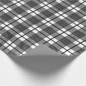 Papier Cadeau Patters de Black White Thin Glen Plaid (Coin)