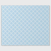 Papier Cadeau Patters de Blue White Large Fancy Quatrefoil (Plat)