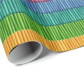 Papier Cadeau Patters de Bright Rainbow (Coin rond)