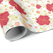 Papier Cadeau Patters de Drawn Hibiscus (Coin rond)