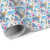 Papier Cadeau Patters de Geometric Tropical (Coin rond)