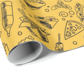 Papier Cadeau Patters de Hot Dog Chicken (Coin rond)