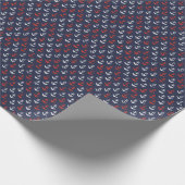 Papier Cadeau Patters de la Red White And Blue Navy (Coin)