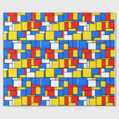 Papier Cadeau Patters de Mondrian Inspecred Style Red Blue Yello (Plat)