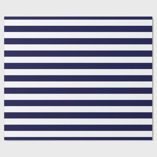 Papier Cadeau Patters de Navy Blue and White Extra Large Stripe (Plat)