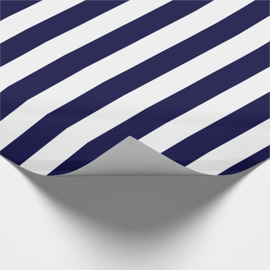 Papier Cadeau Patters de Navy Blue and White Extra Large Stripe (Coin)
