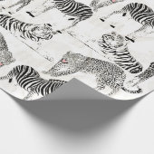 Papier Cadeau Patters de Stylish Black et White Jungle Animals (Coin)