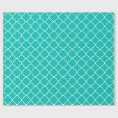 Papier Cadeau Patters de Teal White Large Quatrefoil (Plat)