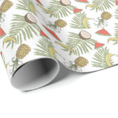 Papier Cadeau Patters de Tropical Fruit (Coin rond)