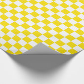 Papier Cadeau Patters de Yellow and White Checker Board (Coin)