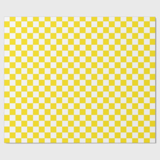 Papier Cadeau Patters de Yellow and White Checker Board (Plat)