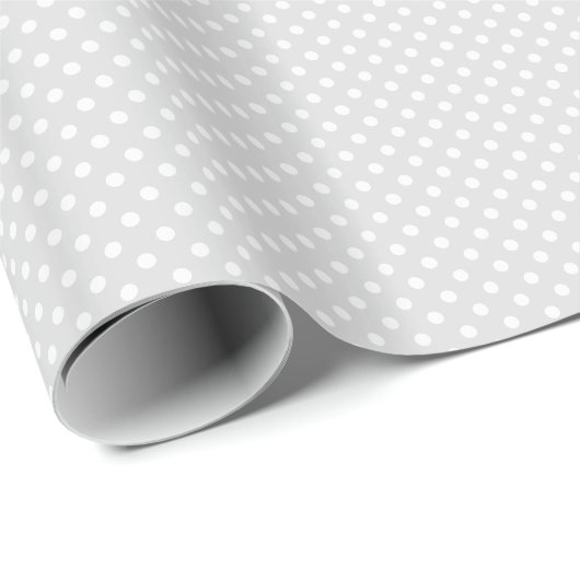 Papier Cadeau Patters Light Gray White Polka (Coin rond)