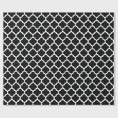 Papier Cadeau Patters noirs White Moroccan Quatrefoil #5 (Plat)