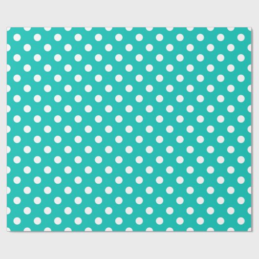 Papier Cadeau Patters Teal and White Polka (Plat)