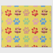 Papier Cadeau Pattes de chiot (Plat)
