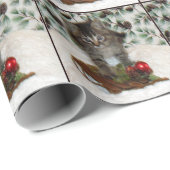 Papier Cadeau Patton's Christmas Playtime - Cat Christmas (Coin rond)