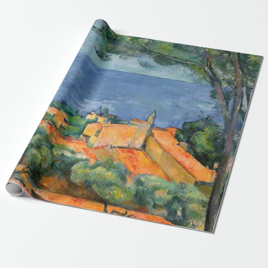 Papier Cadeau Paul Cezanne - Estaque aux toits rouges (Déroulé)