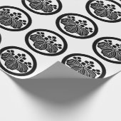 Papier Cadeau Paulownia avec 5-3 fleurs en cercle (Coin)