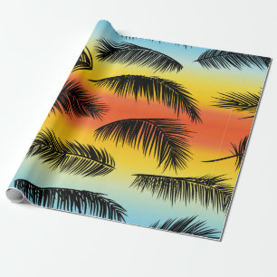 Papier Cadeau Paume tropicale feuille motif