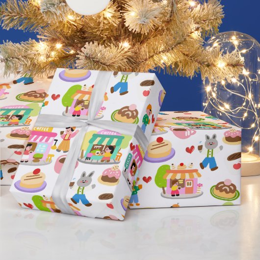 Papier Cadeau Pause Café (LISER CI-DESSOUS) (Vacances)