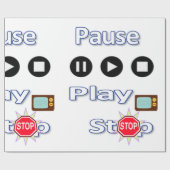 Papier Cadeau Pause du papier à envelopper brillant, arrêt de le (Plat)