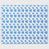 Papier Cadeau Pavot bleu Fleurs été motif nature (Plat)