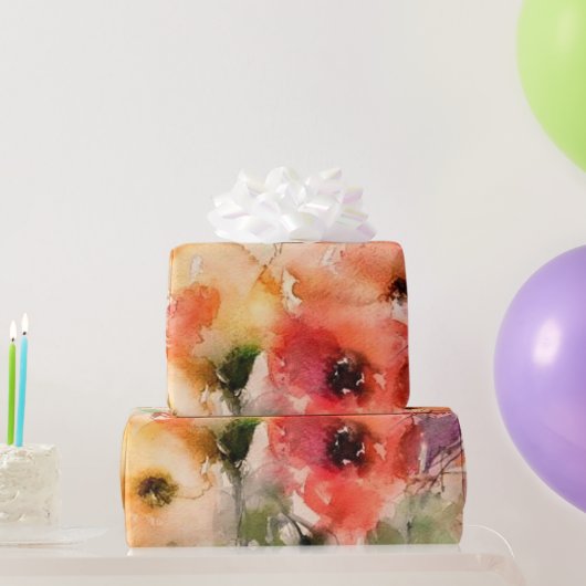 Papier Cadeau Pavot d'automne (Cadeaux de fête)