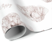 Papier Cadeau Pavot illustré (Coin rond)