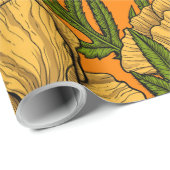 Papier Cadeau Pavot jaune (Coin rond)