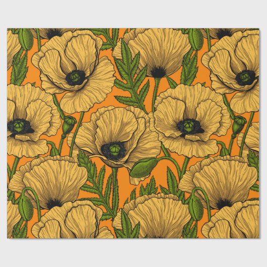 Papier Cadeau Pavot jaune (Plat)