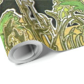 Papier Cadeau Pavots 1901 de Nouveau d'art (Coin rond)