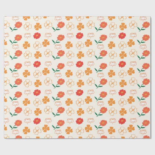 Papier Cadeau Pavots dorés (Plat)
