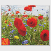 Papier Cadeau Pavots rouges (Plat)