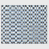Papier Cadeau Paw Print Pattern Silver Blue (Plat)