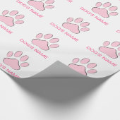 Papier Cadeau Pawprint de chien rose (Coin)