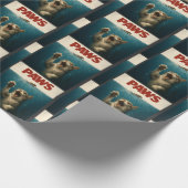 Papier Cadeau Paws Parodie Chat pourchasser une mignonne souris  (Coin)