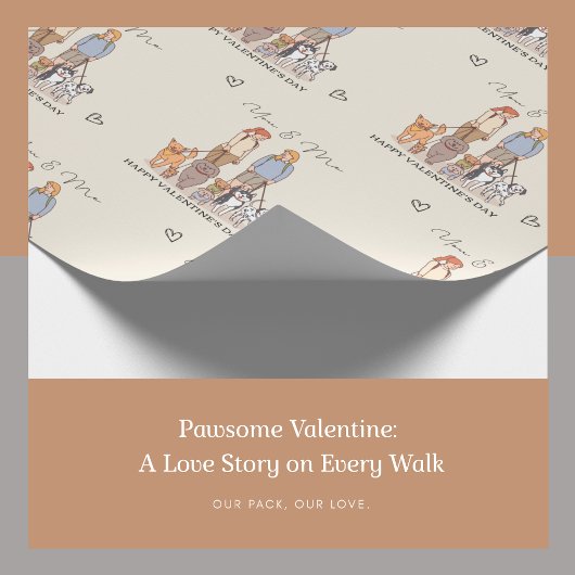 Papier Cadeau Pawsome Valentine : Une histoire d'amour à chaque 