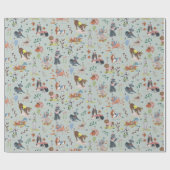 Papier Cadeau Pawty Blue Chien Chien Chien Chien Chien Chiot fêt (Plat)