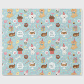 Papier Cadeau Pawty Time ! Anniversaire du chien (Plat)