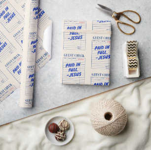 Papier Cadeau 'Payé Comptant. - Jésus' Reçu de Restaurant Beige