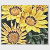 Papier Cadeau Pays Abstrait Jaune Daisy (Plat)