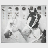 Papier Cadeau Pays Chevaux Rustique Noir Et Blanc Occident (Plat)