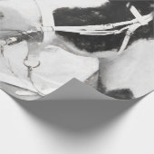 Papier Cadeau Pays Chevaux Rustique Noir Et Blanc Occident (Coin)