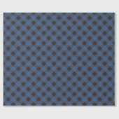 Papier Cadeau Pays Chic Bleu Bleu Bison Noir Plaid (Plat)
