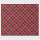 Papier Cadeau Pays Chic Rouge Noir Buffle Plaid (Plat)