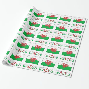 Papier Cadeau Pays de Galles avec cadeau du drapeau gallois