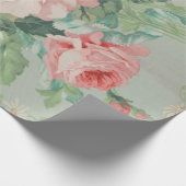 Papier Cadeau Pays Français Vintage Choux Roses (Coin)