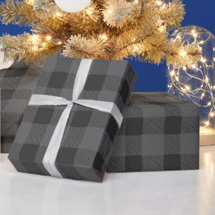 Papier Cadeau Pays moderne noir gris dessiné à la main de buffle